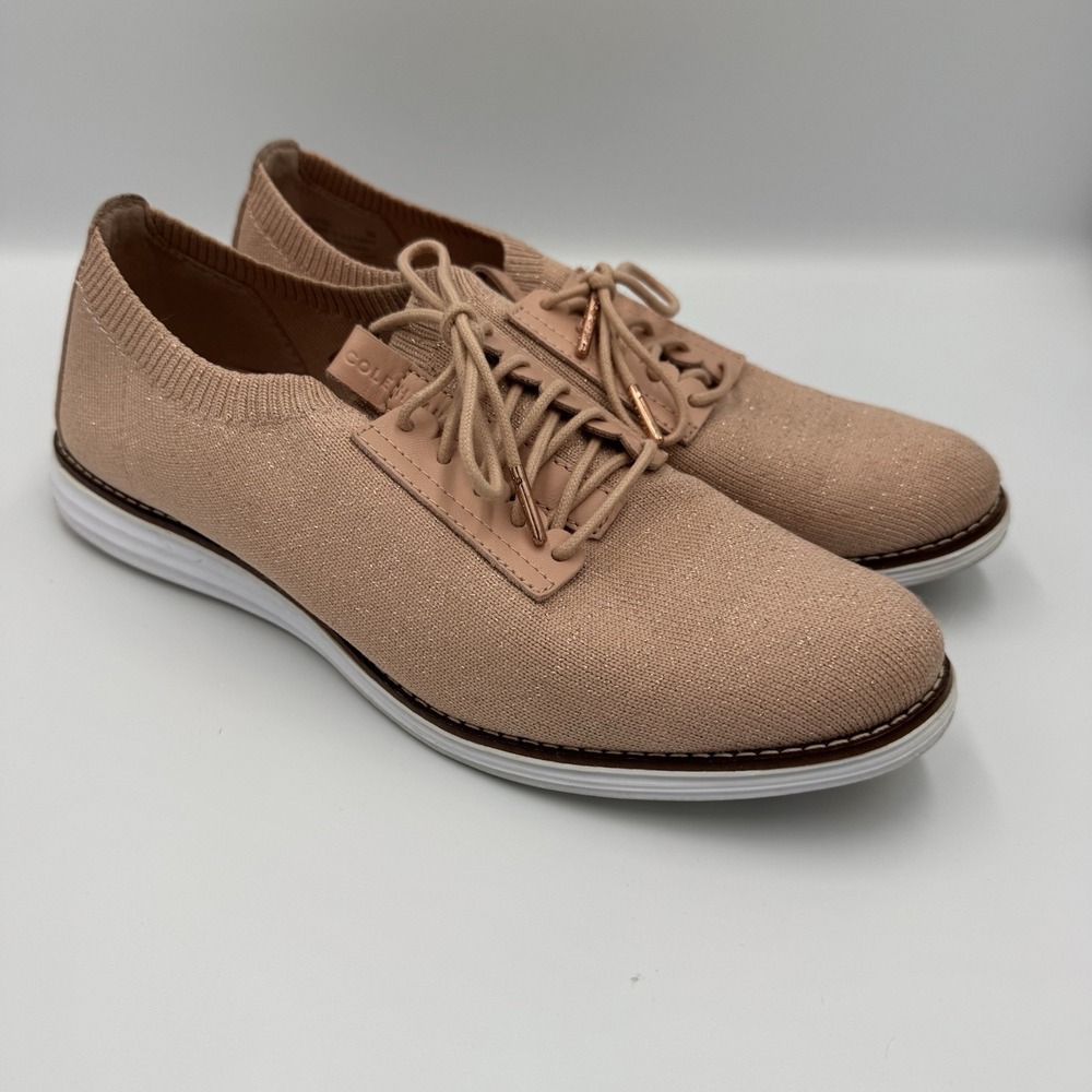 Cole Haan Zerogrand Stitchlite Oxford Womens Size 9 B Rose Gold Wingtip Sneaker